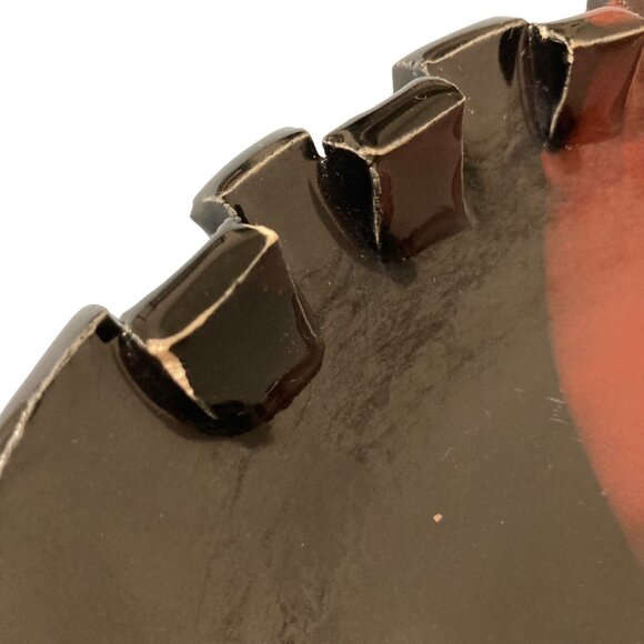 Studio Pottery Ashtray or Decorative Plate Red And Black - Picture 5 of 5